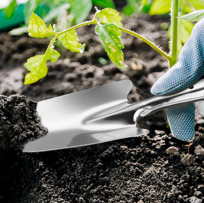 6 Stainless Steel Garden Hand Trowels with Depth Markers for Planting and Transplanting - Image 1