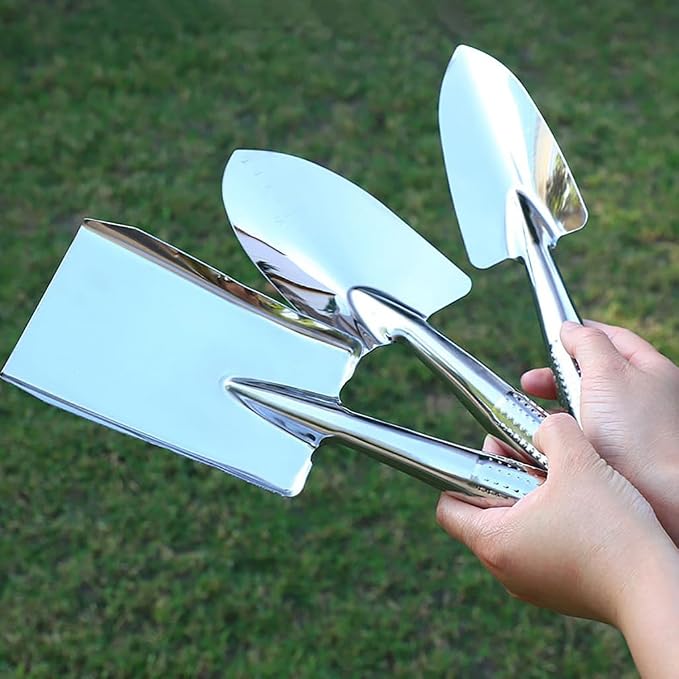 61Bdd09ZmFL._AC_SX679_.jpg Heavy Duty Stainless Steel Garden Trowel Set for Planting, Digging and Weeding - Image 1