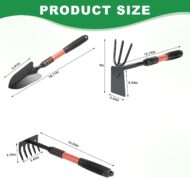 Lightweight Garden Tool Set with Hand Shovel, Transplant Trowel and Hand Rake - Image 2